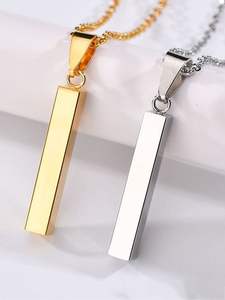 Nueva moda Simple oro Multicolor bala titanio acero colgante para hombres Acero inoxidable barra larga estilo - Product Image 3