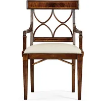 Ensemble de 2 fauteuils à dossier haut - Chaises d'appoint en acajou sculpté et rembourrées