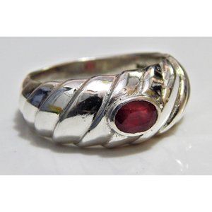 แหวนพลอยทับทิมธรรมชาติเงิน925K ทำด้วยมือแหวนแต่งงานของขวัญสำหรับ Her-R0331-GS - Product Image 5