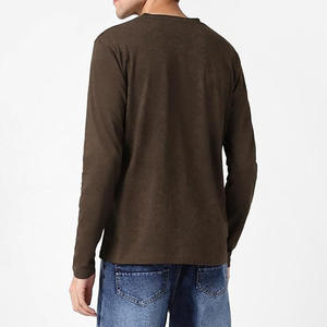 Nueva Camiseta de Manga Larga con Cuello Redondo para Hombre, Camiseta de Algodón con Logotipo Personalizado, Camiseta de Manga Larga con Cuello Redondo para Hombre - Product Image 3