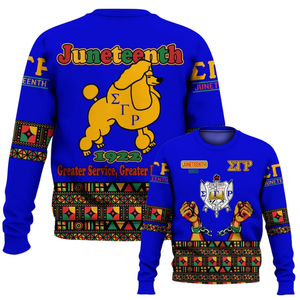 Sweat-shirt à col rond Sigma Gamma Rho pour femme, bleu or, vêtements de sororité grecque, pull en polaire de qualité supérieure, mode d'hiver - Product Image 6