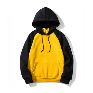 <b>Top</b> Fashion Men's Customized Color Block 100% Cotton Fleece Hoodies with Pocket <b>Raglan</b> Sleeves Thick Heavy OEM - Product Image 1