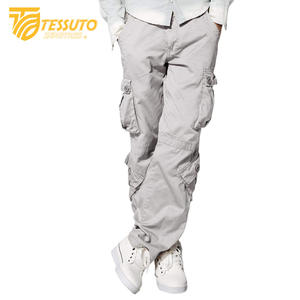 Pantalones cargo de algodón 100% de alta calidad para hombre, pantalones largos para exteriores, estilo deportivo informal táctico, liso, teñido, de lana media, bajo MOQ - Product Image 3