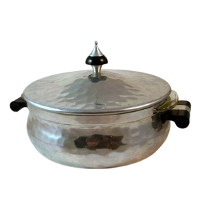 Casserole décorative argentée conique à couvercle en acier inoxydable de qualité supérieure faite à la main Vaisselle de chauffe-plats tendance - Product Image 1