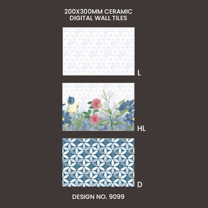 Carreau mural en céramique à impression numérique de style luxe abordable personnalisable 200X300 MM carreaux ornés de fleurs pour salle de bain - Product Image 4
