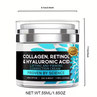 Crème au Collagène avec Rétinol et Acide Hyaluronique Anti-Âge Hydratant Jour et Nuit Éclaircissant Peau Visage et Corps