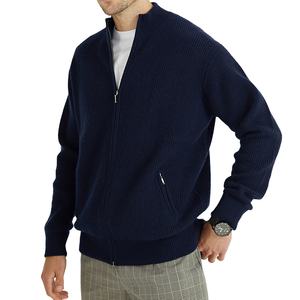 Vente en gros Pull en polaire grande taille pour hommes automne hiver col montant veste d'extérieur chaude pull brodé avec logo personnalisé - Product Image 1