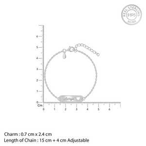 กำไลข้อมือสุดหรูรูปหัวใจสีเงินมีความอบอุ่น - Product Image 1
