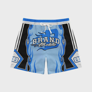 Custom Sublimation Summer Designer Polyester <b>Elastic</b> <b>Waistband</b> Sports Basketball Mesh <b>Shorts</b> - Product Image 4