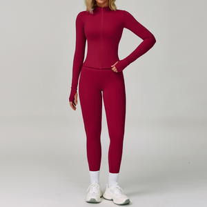Ensemble 2 pièces de vêtements de sport et de yoga pour femmes, coupe ajustée, respirant, séchage rapide, vente en gros - Product Image 6