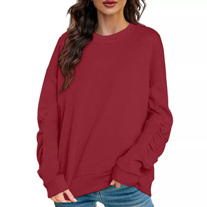 Sweat-shirt col ras du cou en coton pour hommes et femmes, Design uni personnalisé, sans impression, qualité supérieure - Product Image 5