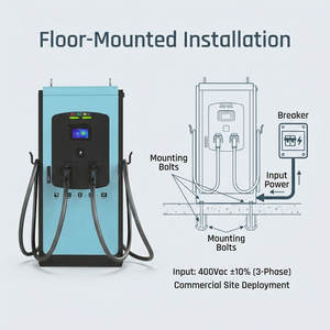 Estación de Carga Rápida para Vehículos Eléctricos de Nivel Comercial 3, 60kW 120kW 160kW CC, Enchufe Tipo 2 CCS, Control Inteligente por Aplicación OCPP con RFID - Product Image 5