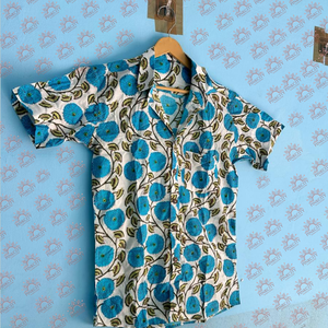 100% Pure Handmade Breathable Eco-Friendly Cotton <b>Men's</b> Summer Short-Sleeves <b>Shirt</b> Floral Beach Printed <b>Shirts</b> <b>for</b> Outdoor <b>Party</b> - Product Image 6