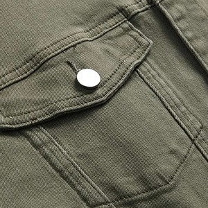 Veste en jean pour homme de haute qualité, logo personnalisé sur le devant, col montant, 100% coton, style streetwear, veste d'hiver - Vente en gros d'usine - Product Image 5