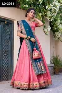 Las últimas mujeres usan Fancy Lehenga Choli con bordado Festoneado Lace Touch Border Dupatta para ropa de boda Lehenga Choli Set - Product Image 2