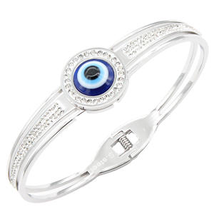 Bracelets jonc œil de protection en acier inoxydable, bracelets de charme tendance - Product Image 1