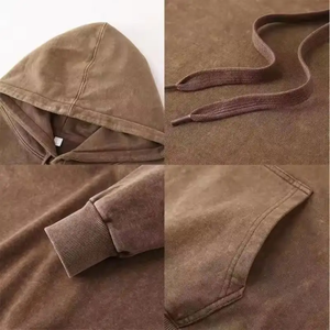 Gran oferta Vintage Hoody Drop Shoulder Plus Size Hoodies Pullover Sudaderas Custom Oversized Hoodie Unisex para hombres - Product Image 2