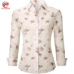 Nouvel arrivage de chemisier imprimé boutonné pour femme Chemise d'automne à la mode à manches longues Col rabattu décontracté respirant - Product Image 1