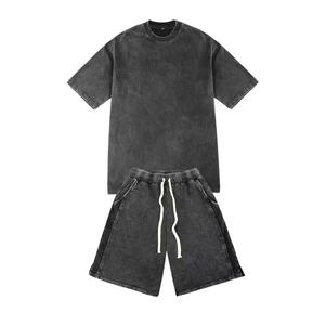 2024 Hight Quality Wholesale Custom Logo <b>Design</b> Two-Piece <b>Men's</b> Acid Washed Tracksuit Summer <b>Shorts</b> <b>and</b> <b>T</b>-<b>Shirt</b> <b>Set</b> for Unisex - Product Image 4