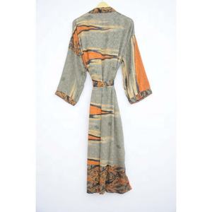 Bata Kimono de seda con estampado Floral para mujer, ropa de baño para playa, abrigo envolvente para casa, novedad - Product Image 6