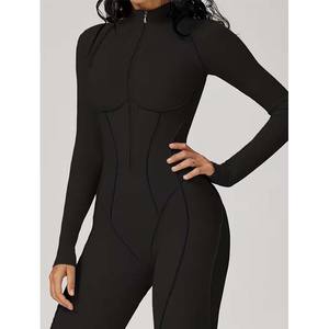 Traje de Yoga Color Piel para Mujer, Traje Deportivo Ajustado con Espalda Descubierta, Traje de Fitness para Correr al Aire Libre, para Logotipos Personalizados - Product Image 4