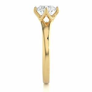 แหวนหมั้นเพชรแบบมีง่ามหกแฉกทรงกลมสำหรับผู้หญิง - Product Image 6