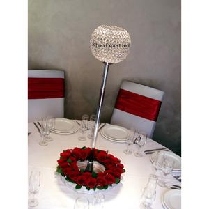 Candelabro de copa de Metal de cristal plateado de gran aspecto, centro de mesa para bodas, eventos, fiestas, suministros de decoración - Product Image 2