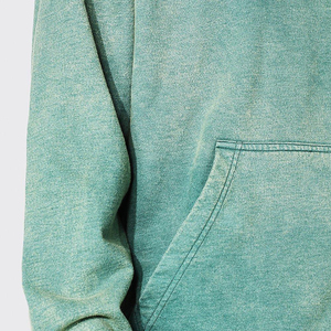 À la mode 400 Gsm pull à capuche hommes lourd en gros sweats à capuche surdimensionné Vintage lavé à capuche blanc - Product Image 6