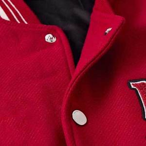 Veste bomber décontractée ajustée respirante personnalisée noire 100% laine Streetwear bicolore pour homme Veste d'hiver - Product Image 4