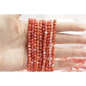 Cuentas Redondas Teñidas de Coral y Hueso para la Fabricación de Joyas - Cuentas Sueltas Azules y Naranjas - Product Image 3