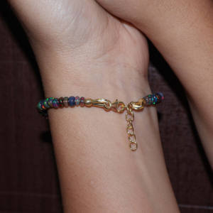 Natural Fire Ethiopian <b>Opal</b> Beaded <b>Bracelet</b> for Women Vintage Fire <b>Opal</b> Beaded <b>Bracelet</b> Black <b>Opal</b> Jewelry Gift for Her - Product Image 5