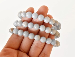 Hot Selling High Quality Angelite Healing <b>Bracelet</b> Semi Precious <b>Gemstone</b> <b>Bracelet</b> for Jewelry Meditation - Product Image 3