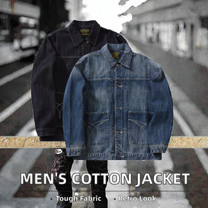Chaqueta informal de motocicleta de algodón 100% Original para hombre Otoño Invierno estilo Vintage Denim lavado botón decoración al por mayor OEM - Product Image 2