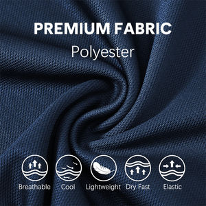 Jersey de golf de manga corta con patrón sólido para hombre, absorbe la humedad para Polo, venta al por mayor, directo del fabricante - Product Image 4