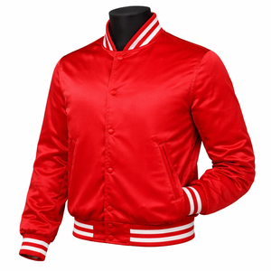 Chaqueta Varsity de Satén de Alta Calidad para Hombre, Chaqueta de Satén Suave con Botones, Estilo Urbano Unisex Personalizable - Product Image 3