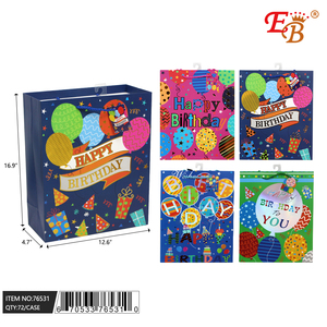Sacchetto regalo di compleanno bomboniera 12.6 da 72 pz/CS \ "X16.9 \" X4.7 \" - Product Image 1