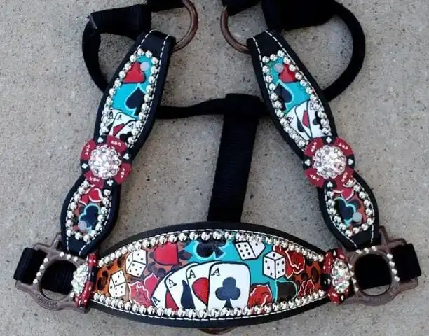 Fancy Spades Horse Halter Set High Comfort High Quality Horse Halter Portable fully Adjustable Durable tack custom colors