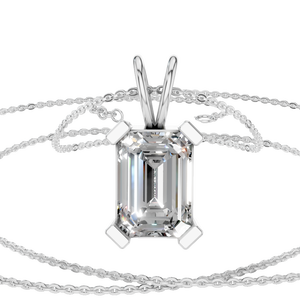 Collier pendentif en moissanite taille émeraude de 3 carats, or 14 carats, quatre griffes, certifié IGI, bijoux pour femmes, vente en gros, cadeau de mariage - Product Image 1