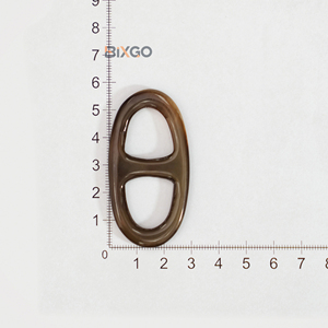 Anillo de bufanda de cuerno de buey Natural hecho a mano hebilla de anillo de moda superventas en forma de elipse de alta calidad - Product Image 6