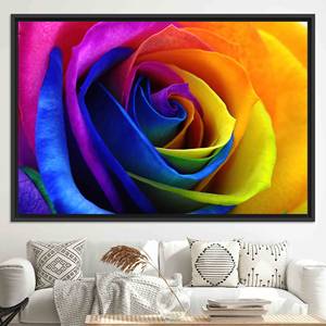 Lienzo Impreso: Diseño Floral Radiante, Decoración de Arte Moderno, Lienzo con Marco NEGRO - Product Image 1