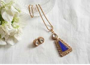 Juego de Polki de latón con cadena de eslabones chapada en oro Joyería artificial de moda para ocasiones y celebraciones para regalos - Product Image 2