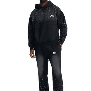 เสื้อฮู้ดดี้ผู้ชายไซส์ใหญ่พิเศษ ผ้าฝ้าย 100% ตกแต่งด้วยคริสตัล ทรงโอเวอร์ไซส์ ใส่ได้ทั้งชายและหญิง ระบายอากาศได้ดี รับสกรีนโลโก้ คุณภาพสูง - Product Image 1