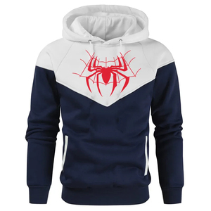 เสื้อสเวตเตอร์มีฮู้ดฮิปฮอปสตรีทแวร์ลำลองของผู้ชายแฟชั่นใหม่ผ้าขนแกะพิมพ์ลายแผงเสื้อสวมหัวสไตล์ฮาราจูกุ - Product Image 4