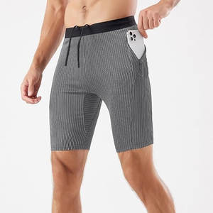 กางเกงขาสั้นผู้ชายสำหรับวิ่งออกกำลังกายกลางแจ้งกางเกงรัดรูปแบบลำลองยืดหยุ่นแห้งเร็วแบบเรียบง่ายสีพื้นสำหรับฤดูร้อน - Product Image 2