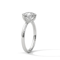 Anillo Solitario de Moissanita Redonda con Corte Brillante de 2.0 ct, Plata de Ley 925, Clásico de 6 Puntas, Anillo de Compromiso