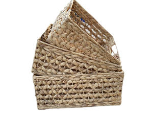 Plateau de rangement minimaliste en jacinthe organisateur de panier en fibres naturelles d'inspiration scandinave élégant fonctionnel tissé à la main au Vietnam - Product Image 5