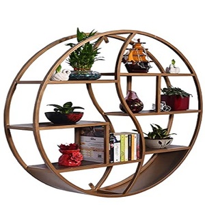 Estante colgante clásico para hogar, Hotel, restaurante, sala de estar, dormitorio, decorativo, forma redonda, para pared, suministros de madera y Metal - Product Image 5