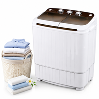 Oferta Especial: Lavadora Semiautomática Compacta de Doble Tina de 3.5KG/2KG con Pulsador y Centrifugadora para Apartamentos, Dormitorios y Hogares