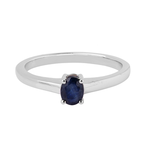 Bague Shah Gems en argent sterling 925 avec saphir bleu naturel pour femme, idéale pour les fiançailles, sertissage expert en rhodium - Product Image 3