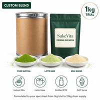 Poudre de Matcha OEM SukeVita, mélange personnalisé pour les marques de boissons, base instantanée pour latte, formule RTD, approvisionnement en vrac
